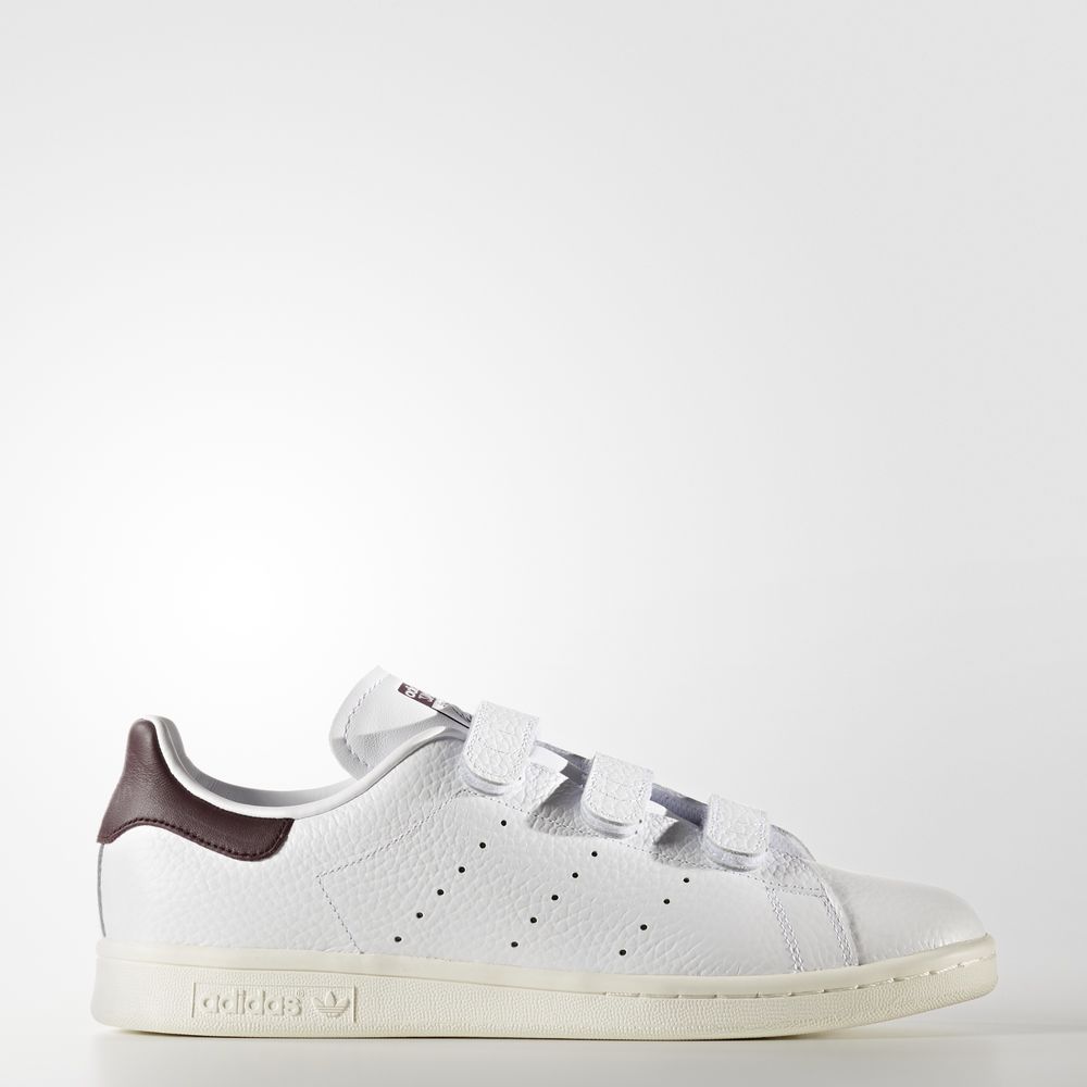 Adidas Stan Smith - Originals ανδρικα - Ασπρα/Βαθυ Μπορντο/Ασπρα,Μέγεθος: EU 36 – 54 2/3 (483JRWOH)